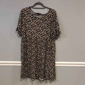 Vibe Black and Gold Floral Dress